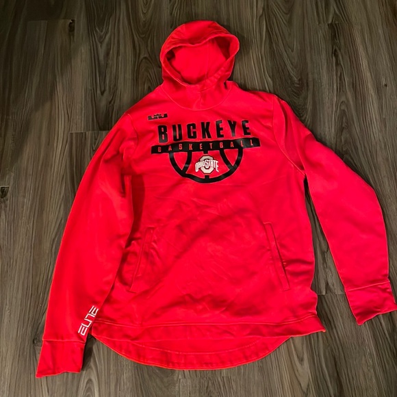 Nike Other - Ohio State Buckeye Nike Elite Dry -Fit Basketball Hoodie Size Large Red